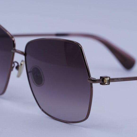 MaxMara MM0035-H 38T Sunglasses Bronze Geometric Frame, Bordeaux Lenses - Picture 4 of 11
